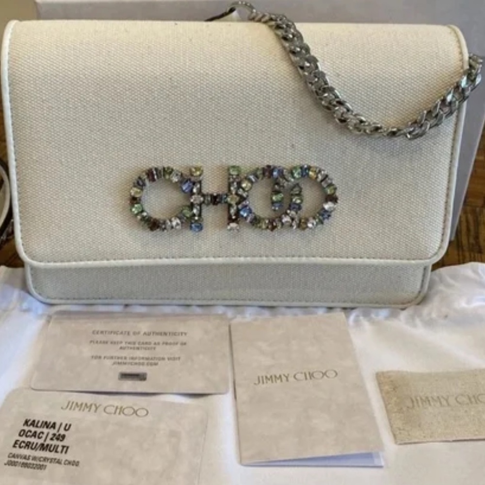 BNWT Jimmy Choo crossbody with crystal CHOO logo